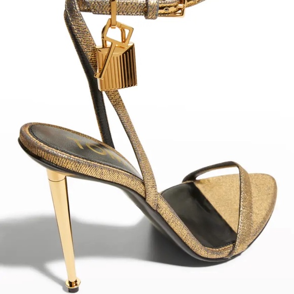 Tom Ford gold denim metallic sandal so 7.5. Brand new, never worn. - Picture 4 of 8